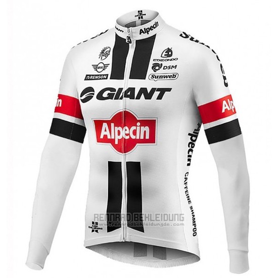 2016 Fahrradbekleidung Giant Alpecin Shwarz und Wei Trikot Langarm und Tragerhose - zum Schließen ins Bild klicken